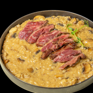 Ριζότο άγριων μανιταριών με Hanger steak